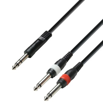 Adam Hall Cables K3 YVPP 0300 - Audio Cable 6.3 mm Jack stereo to 2 x 6.3 mm Jack mono 3 m