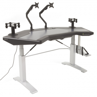 Argosy Halo-G-E-XC-B-S Halo G E Ultimate (Hght Adj Halo G,160 Spkr Mnts, Acc Drawer,2) D8 Monitor Arms, CPU Shelf)