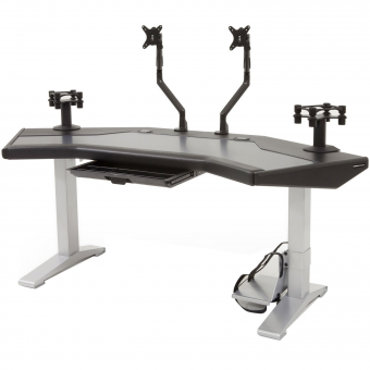 Argosy Halo-G-XC-B-S Halo G Ultimate (Halo G, Model 160 Speaker Mounts, Acc Drawer, 2) D8 Monitor Arms, CPU Shelf)