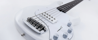 Music Man StingRay5 Neck Through HH - Stealth Black - Ebony - Matte Black