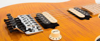 Music Man Axis - Balboa Blue Flame - Maple Matching Headstock - No Pickguard