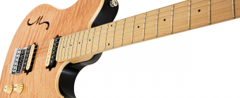 Music Man Axis Super Sport HH Semi-Hollow STD - Natural Gloss Quilt - Maple Matching Headstock - No Pickguard Фото 4