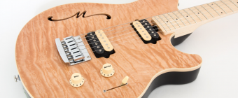 Music Man Axis Super Sport Semi Hollow HH Trem - Balboa Blue Flame - Maple Matching Headstock - No Pickguard Фото 6