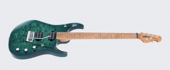 Music Man JP15 7 String - Teal Flame - Figured Roasted Maple - No Pickguard Фото 4