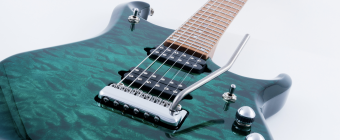 Music Man JP15 7 String - Teal Flame - Figured Roasted Maple - No Pickguard Фото 11