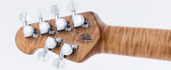 Music Man JP15 7 String - Teal Flame - Figured Roasted Maple - No Pickguard Фото 5