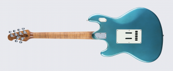 Music Man StingRay Guitar HH Trem - Vintage Turquoise - Figured Roasted Maple/Maple - Parchment Фото 15