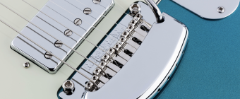 Music Man StingRay Guitar HH Trem - Vintage Turquoise - Figured Roasted Maple/Maple - Parchment Фото 12