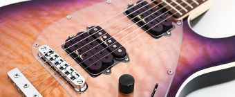 Music Man Steve Morse Y2D STD - Purple Sunset Quilt - Rosewood - Clear