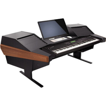Argosy D15K-DR803-B-M Dual 15K Keyboard Workstation w/803 Rack Modules and Mahogany End Panels