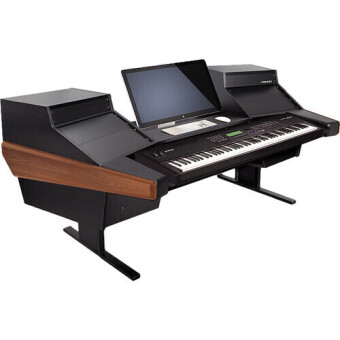 Argosy D15K-DR825-B-M Dual 15K Keyboard Workstation w/825 Rack Modules and Mahogany End Panels