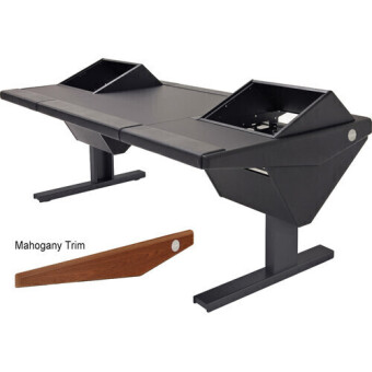 Argosy Eclipse Universal EG4-U960-RR-B-M-B w/Rack Left & Right, 960mm Center Desk, Mahogany EPs, Black legs
