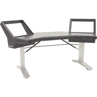 Argosy Halo-E2-H-B-T-S Halo Height Adjustable Desk, Black Traceless Top & Silver Legs