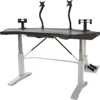 Argosy Halo-G-E-XC-B-T-S Halo GE Ultimate,w/160 Spkr Mnts, Acc Drawer,2)D8 Monitor Arms,CPU Shelf,Black Top&Silver Legs Фото 4