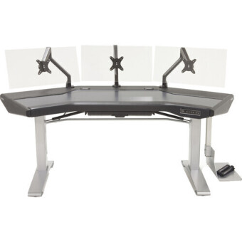 Argosy Halo-G-E-XM-B-T-S Halo GE, Height Adj Desk, Acc Drawer, 3) D8 Monitor Arms, CPU Shelf, Black Top&Silver Legs Argosy Halo-G-E-XM-B-T-S Halo GE, Height Adj Desk, Acc Drawer, 3) D8 Monitor Arms, CPU Shelf, Black Top&Silver Legs Фото 6