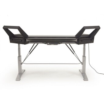 Argosy Halo-K88-E2-B-M-S Halo Keyboard Height Adjustable Desk for 88 keys w/Black Eps, Mahogany Top, Silver Legs Фото 4