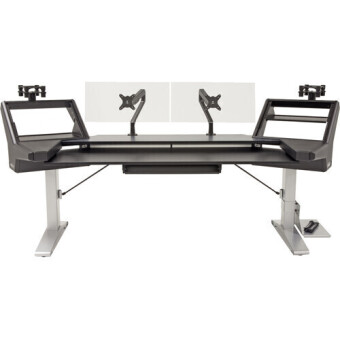 Argosy Halo-K88-XC-B-T-S Halo K88 Ultimate w/2)Shelves,Pr160SpkrPltfms,kybrdTry,2)D8MonitorArms, CPUShelf, Black Top Фото 6