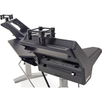 Argosy Halo-K-E2-L-B-T-S Halo Keyboard Height Adj Plus, 2 Rack Shelves, Pair 160 Speaker Platforms,w/Black top, Silver Legs Argosy Halo-K-E2-L-B-T-S Halo Keyboard Height Adj Plus, 2 Rack Shelves, Pair 160 Speaker Platforms,w/Black top, Silver Legs Фото 2