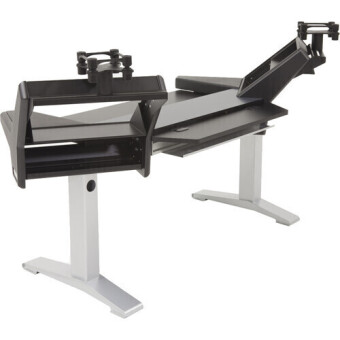 Argosy Halo-K-L-B-T-S Halo Keyboard Plus Desk, 2 rack shelves, 160 Speaker Platforms, Black Top&Silver Legs Argosy Halo-K-L-B-T-S Halo Keyboard Plus Desk, 2 rack shelves, 160 Speaker Platforms, Black Top&Silver Legs Фото 3