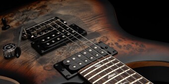 PRS SE Exotic Custom 24-08 Poplar Burl Charcoal Cherry Midnight Burst Фото 7