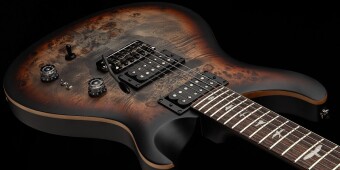 PRS SE Exotic Custom 24-08 Poplar Burl Charcoal Cherry Midnight Burst Фото 4