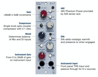 Rupert Neve Designs 517 Mic Preamp / DI / Compressor with Vari-phase Фото 2